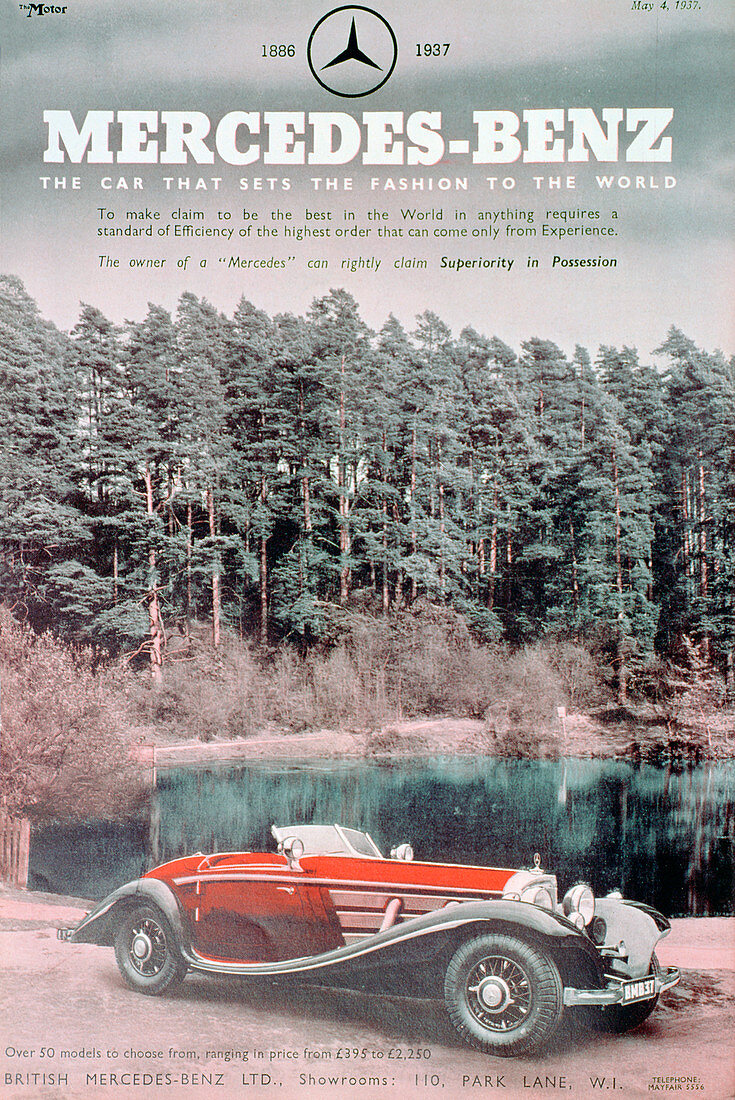 Mercedes-Benz car advert, 1937