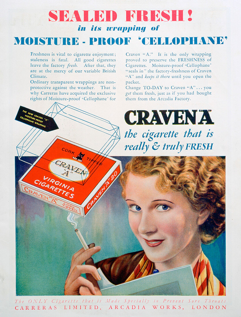 Advert for Craven 'A' cigarettes, 1931