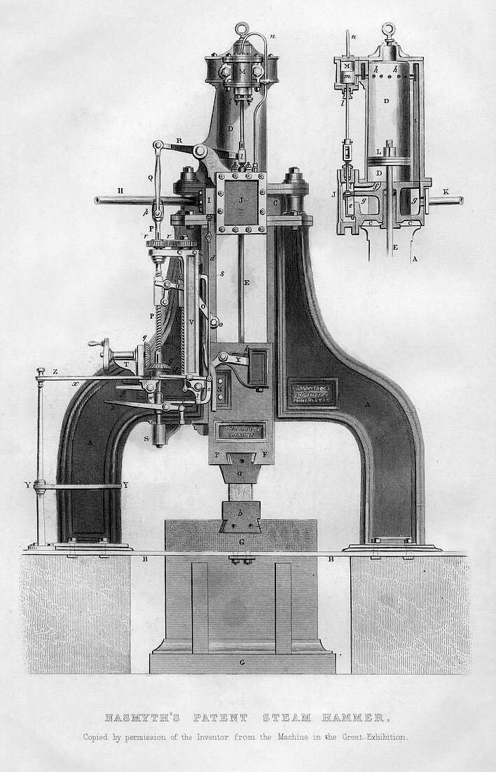 Nasmyth's patent steam hammer, 1866
