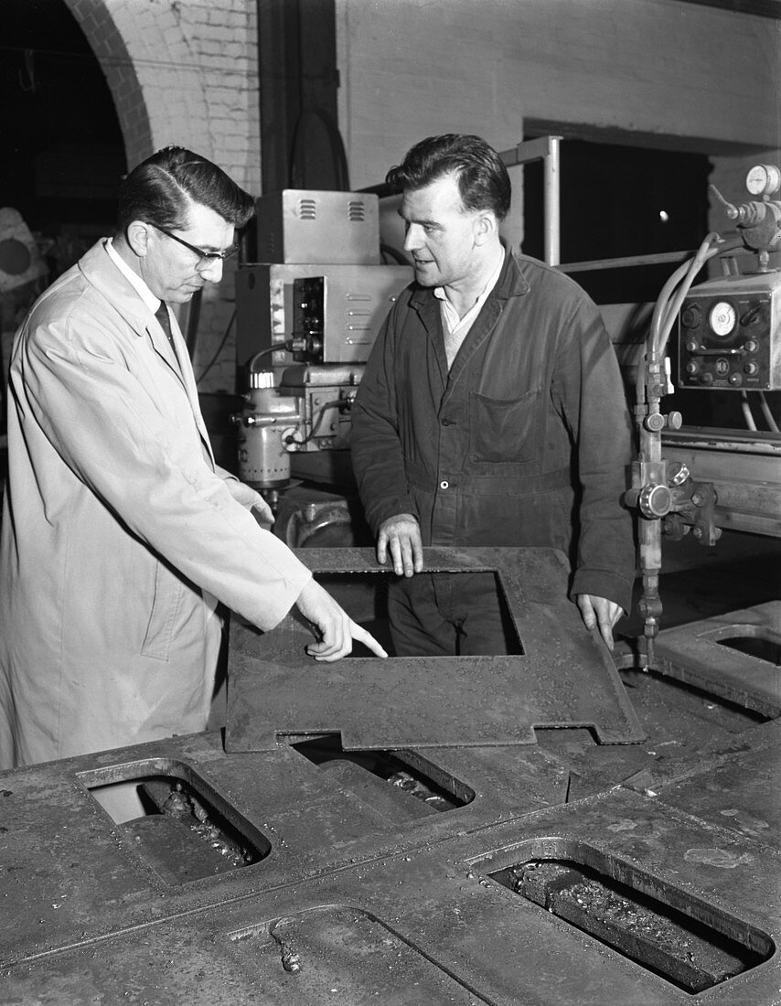 Profile cutting, Sheffield, South Yorkshire, 1964