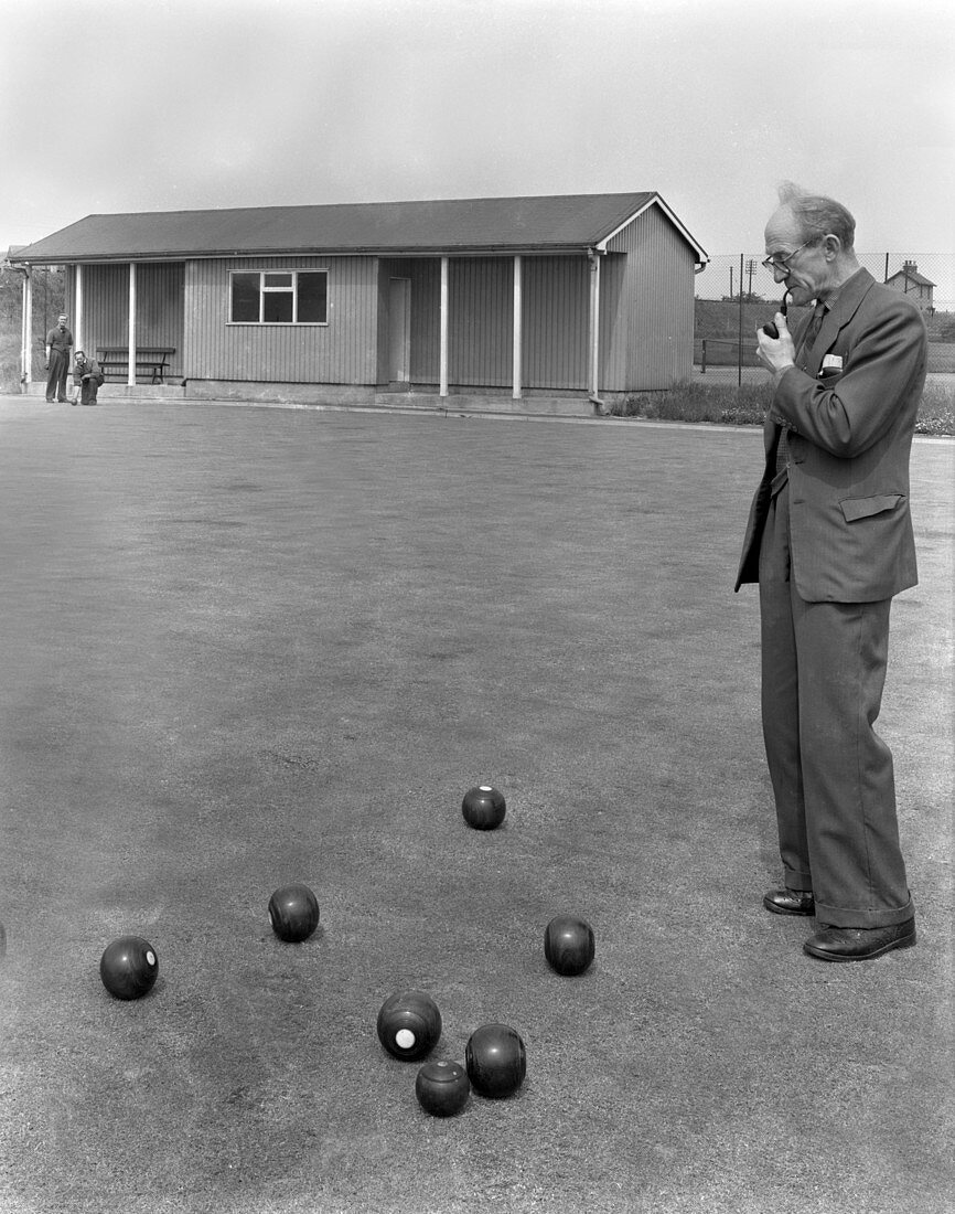 Miners' social club bowling green, West Yorkshire, 1959