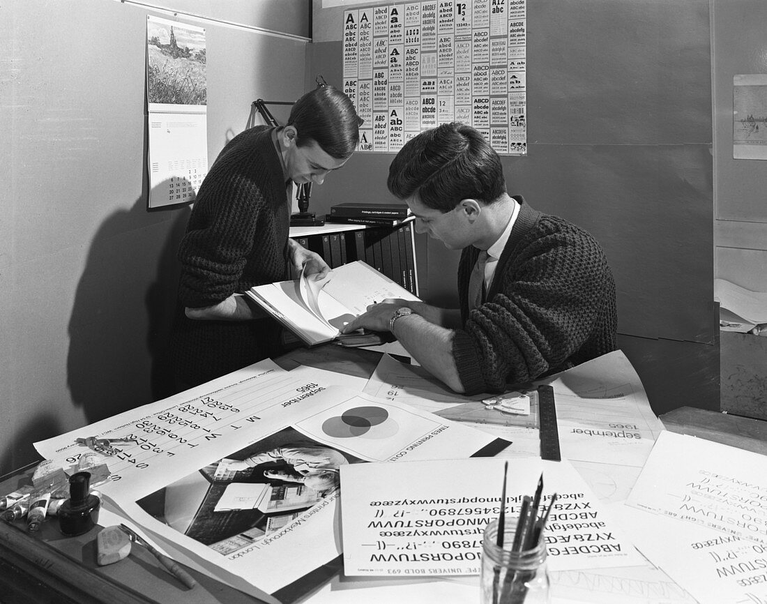 Design room at a printing company, 1959