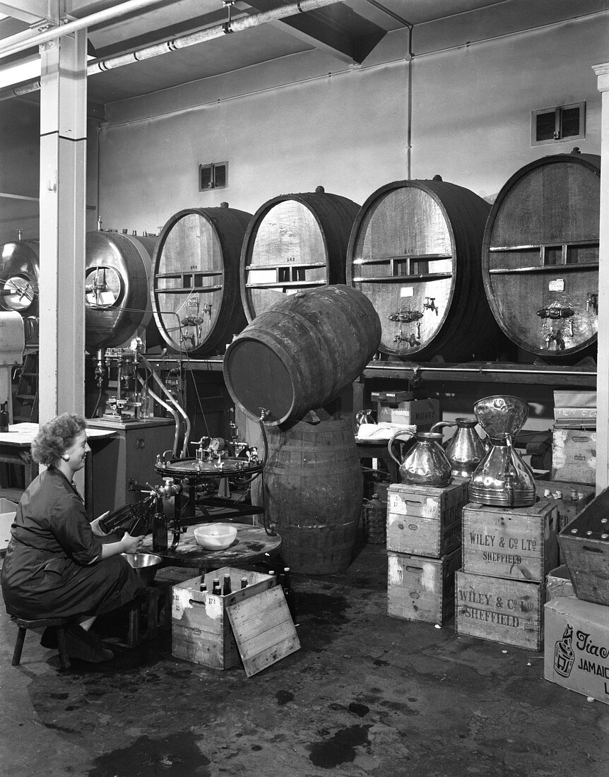 Whisky blending, Sheffield, South Yorkshire, 1960