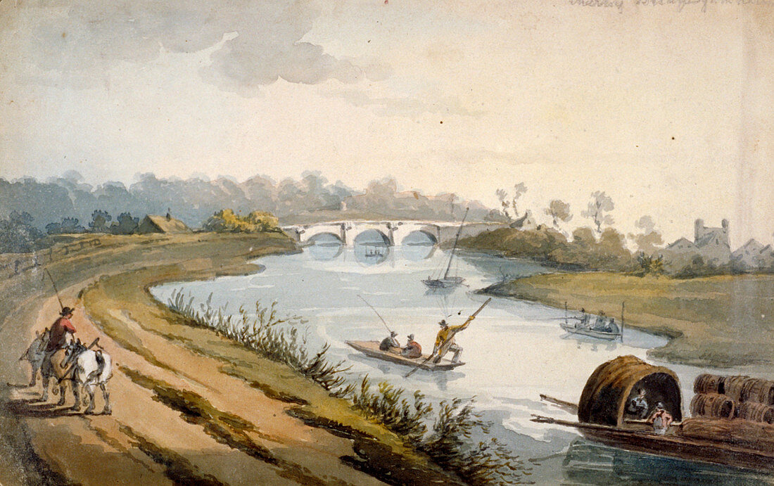 River Thames near Chertsey, Surrey, c1820