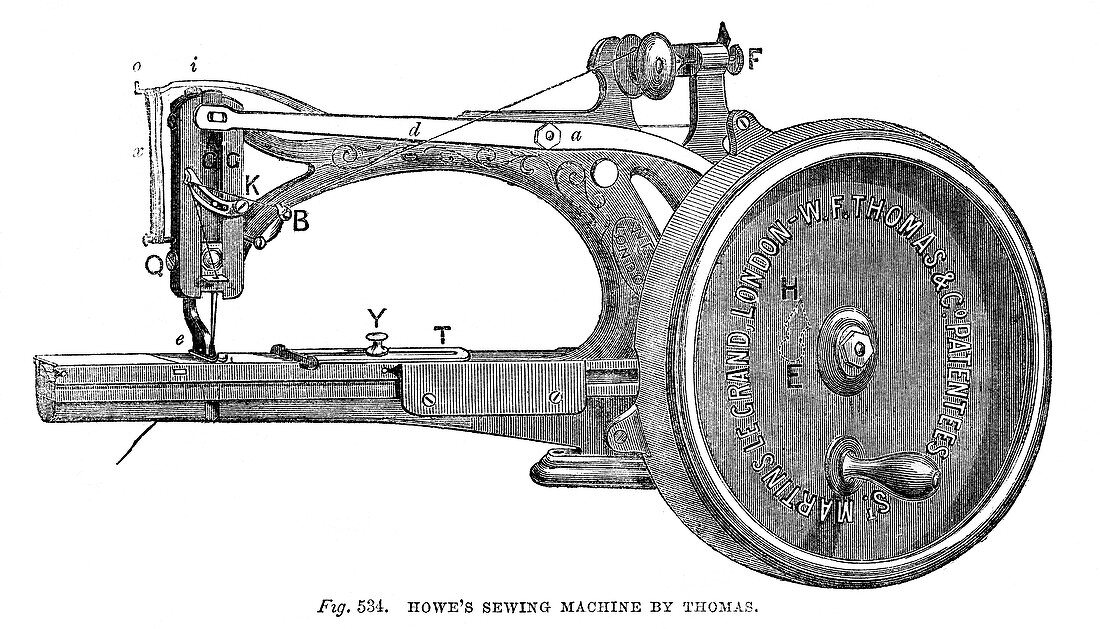 Howe's Sewing Machine, by Thomas, 1866
