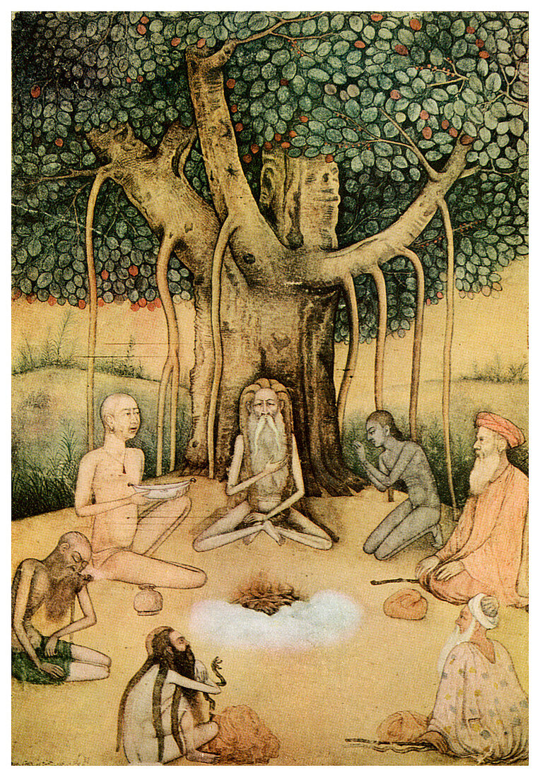 Asceticism: a group of Mughal ascetics, 1956