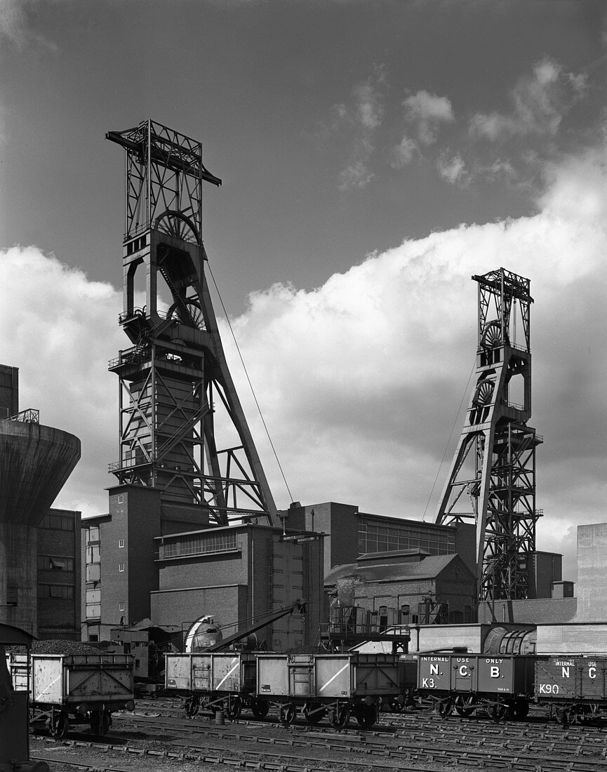 The headgear at Clipstone Colliery, Nottinghamshire, 1963