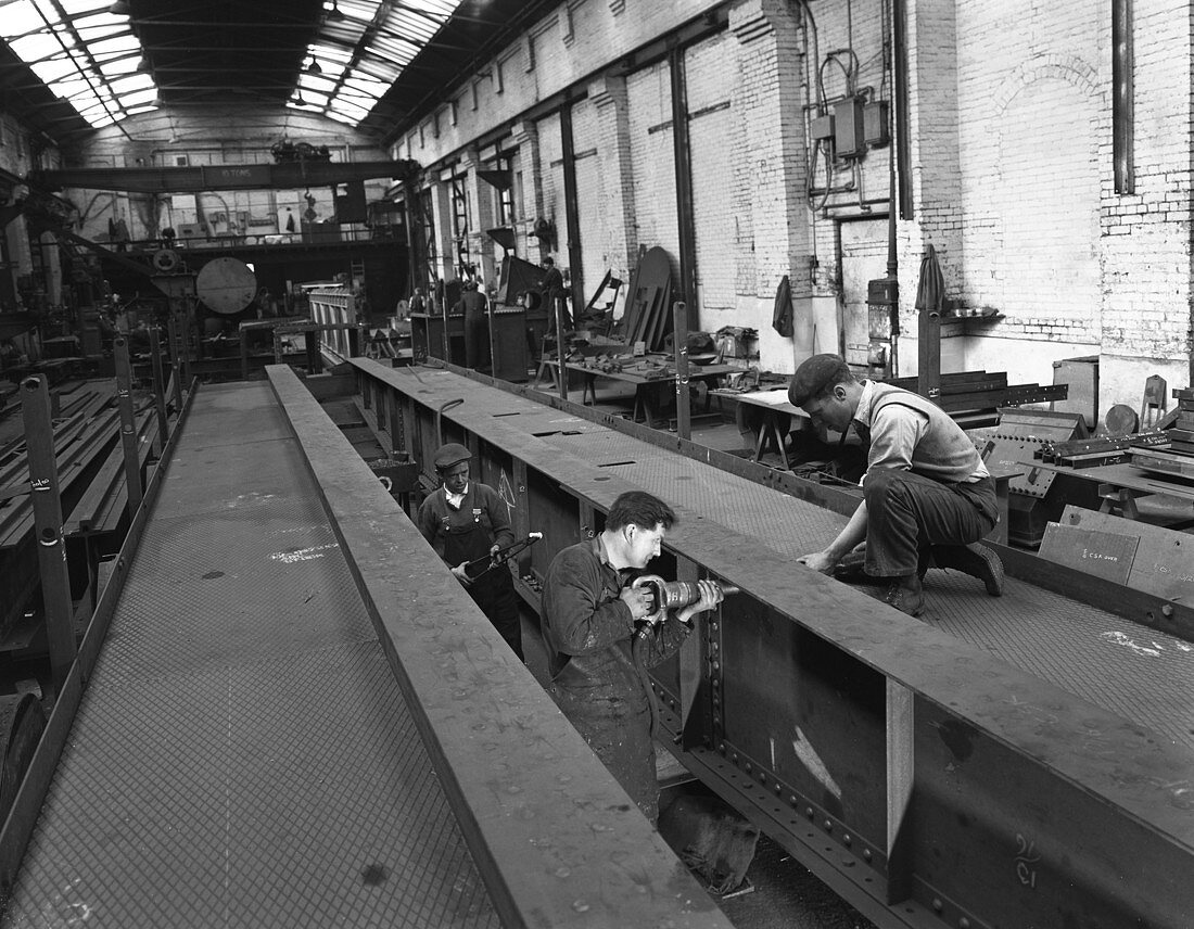 Constructing an overhead crane, 1963