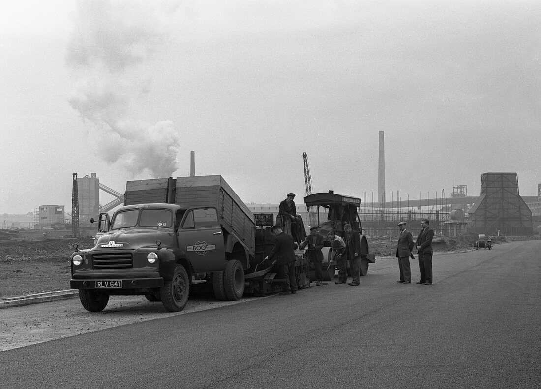Tipper on the site of a coal prep plant, 1955