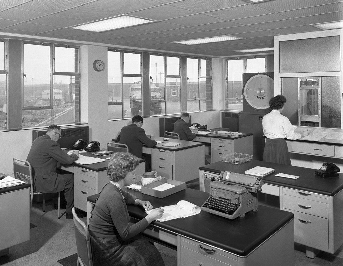 Weighbridge office scene, 1961