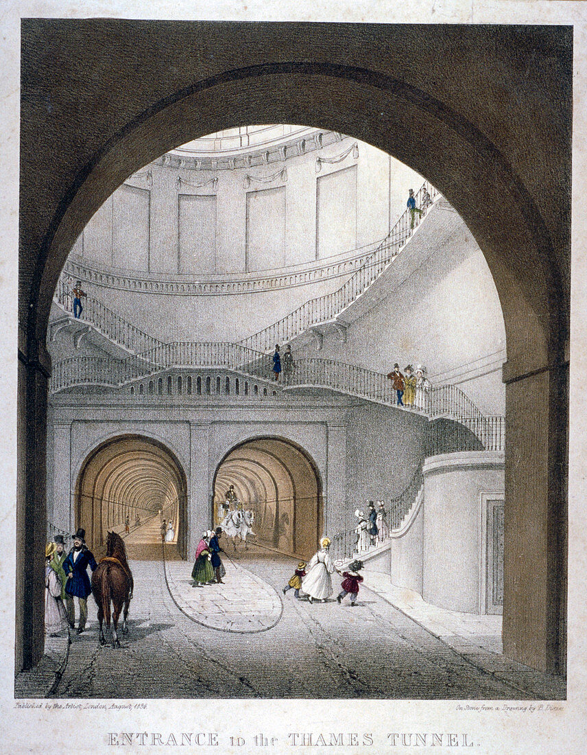 Entrance to the Thames Tunnel at Wapping, London, 1836