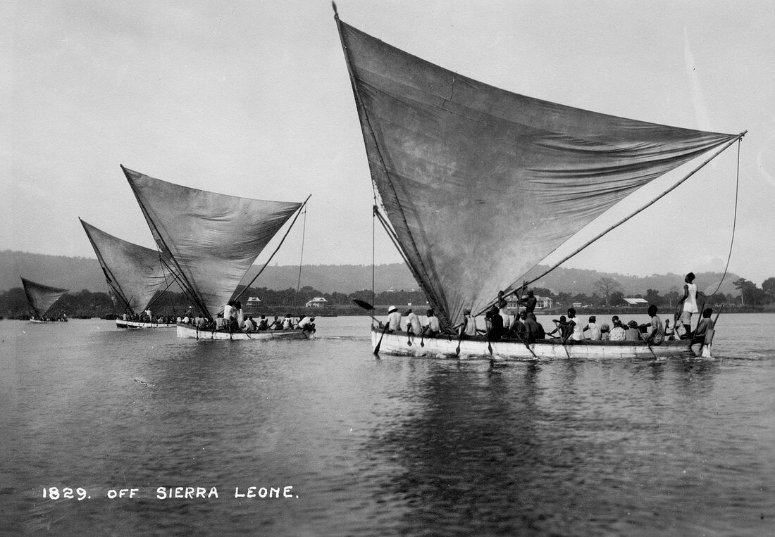 Sailing boats, Sierra Leone, 20th century