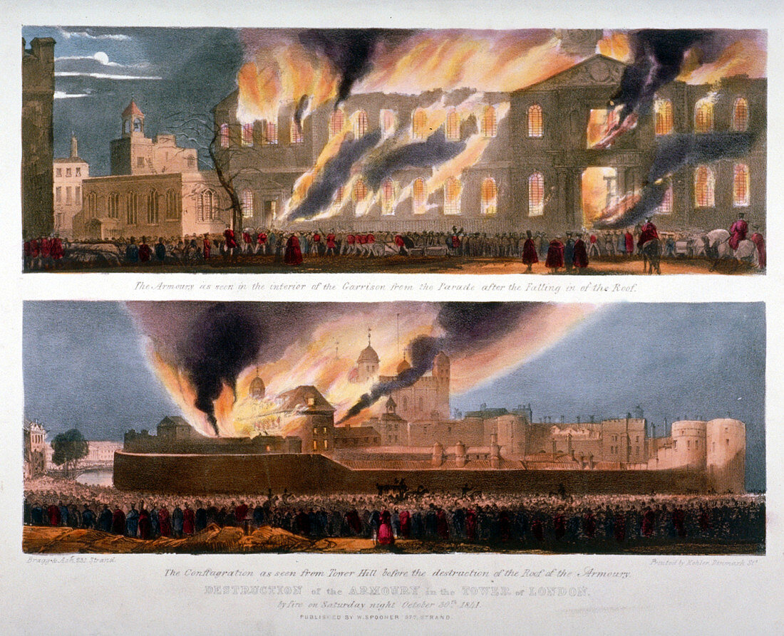Destruction of the Armoury in the Tower of London, 1841