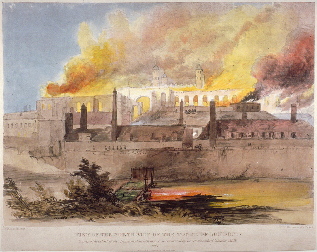 Fire at the Armoury in the Tower of London, 30 October 1841