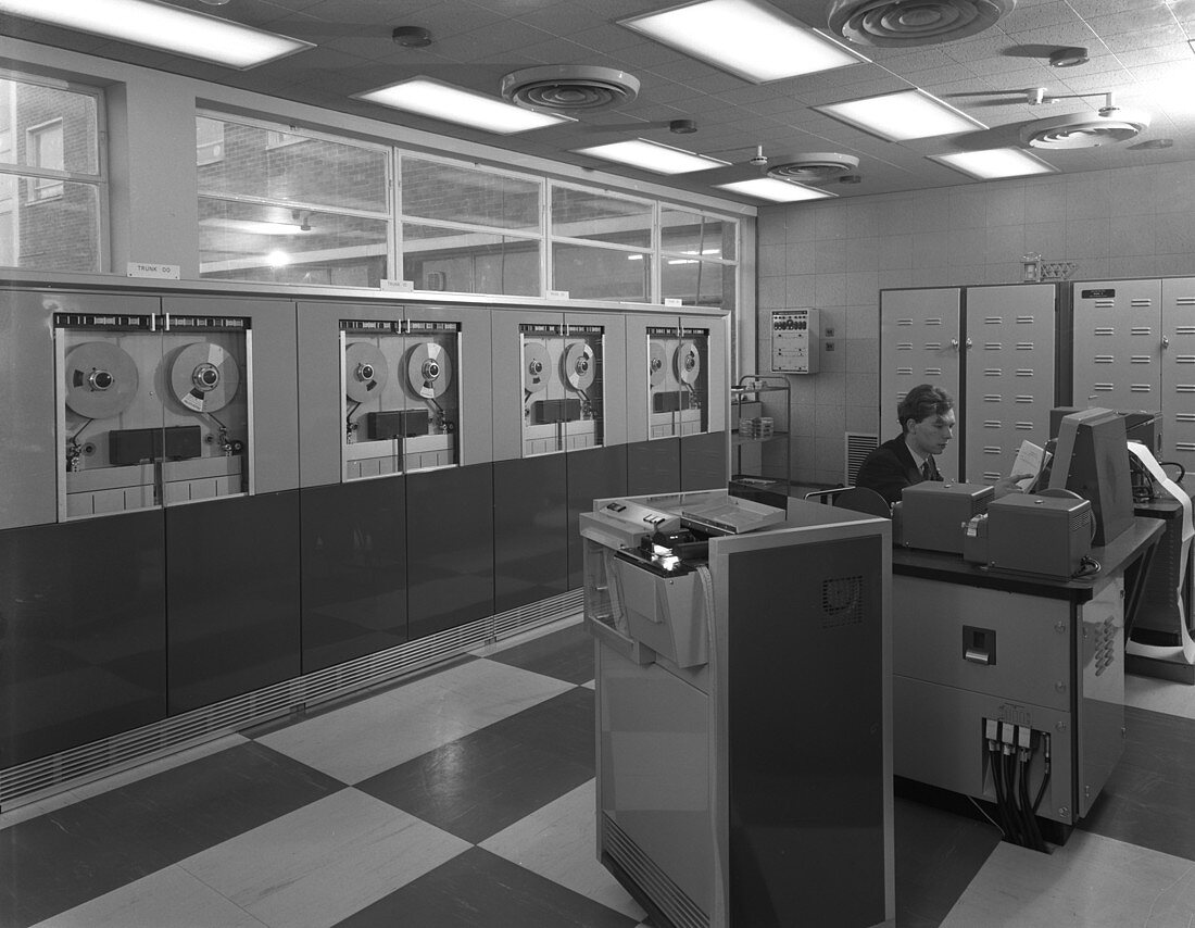 Computer room scene, 1964