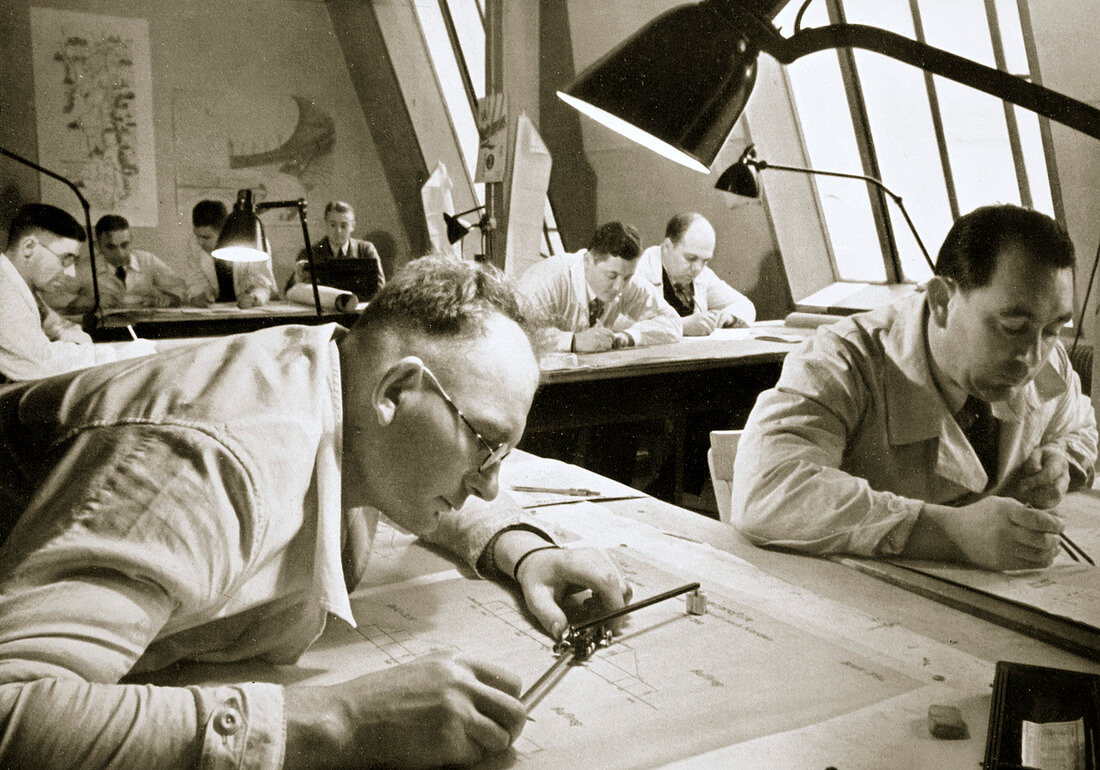A drawing office scene, 1936