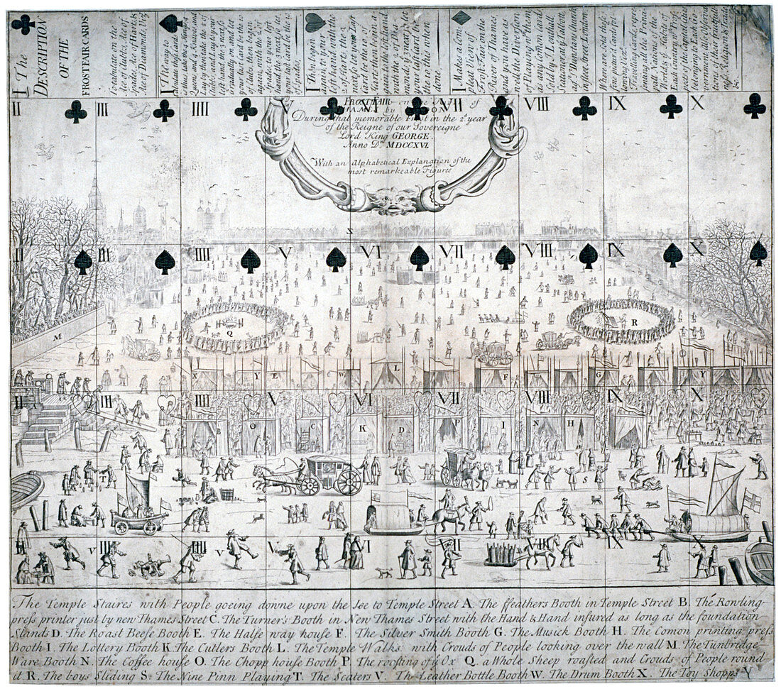 View of the River Thames during the 1683-1684 frost fair