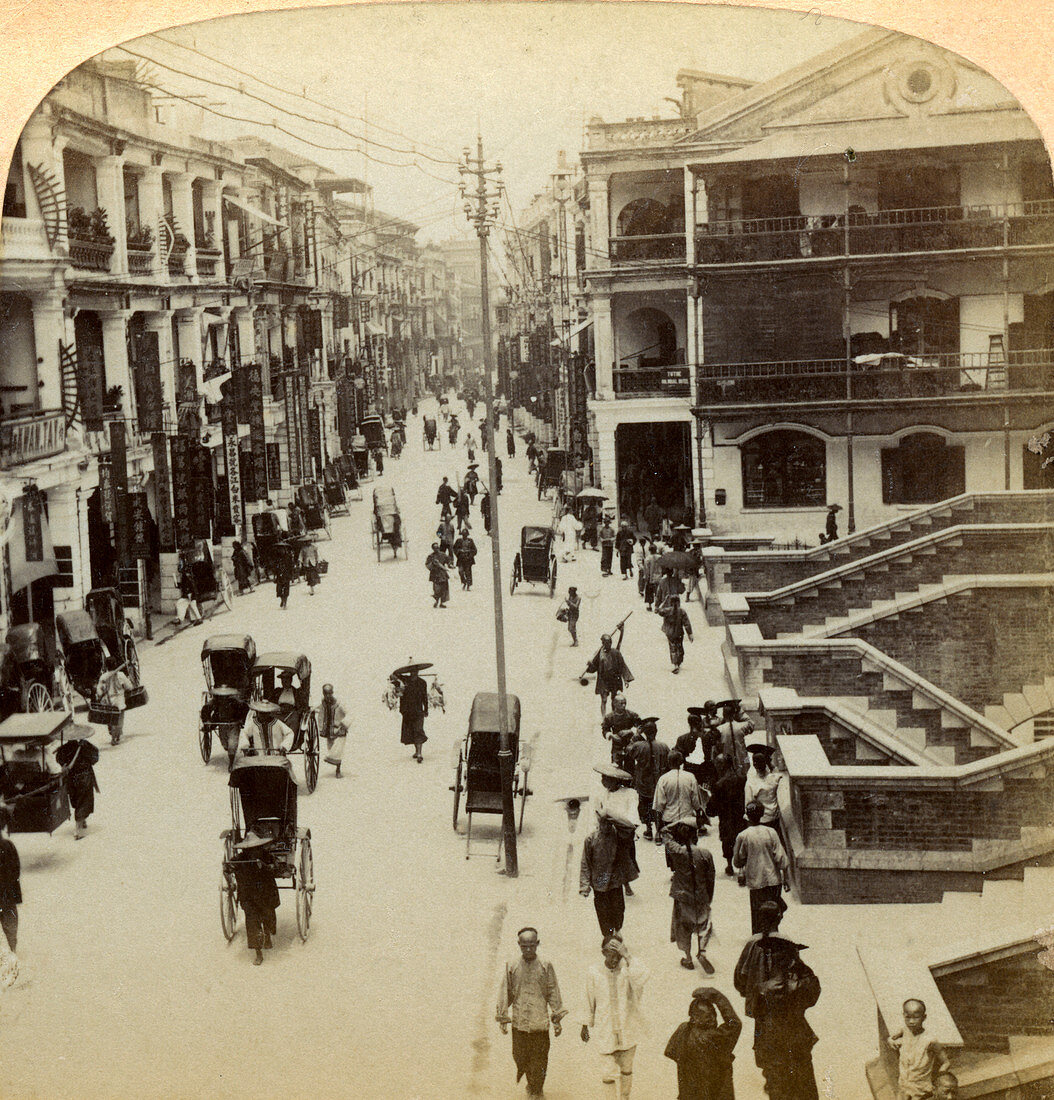 Queen Street, Hong Kong, China, 1896