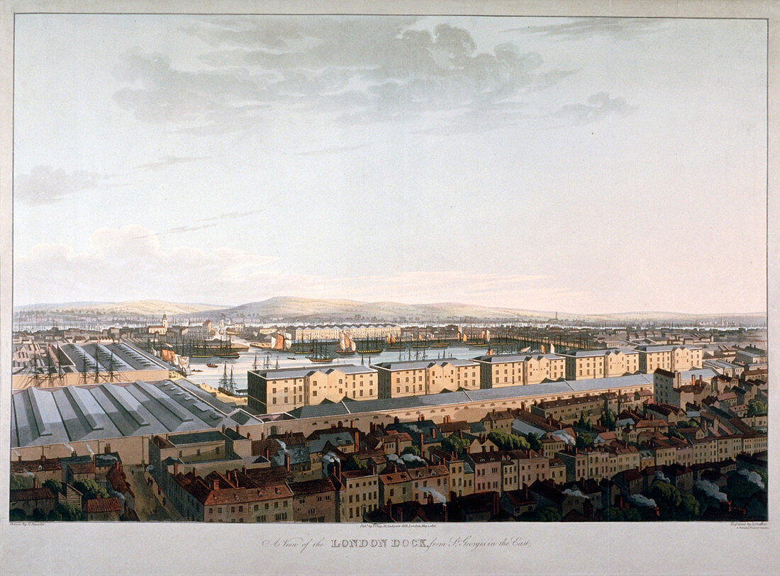 View of London Docks, 1816