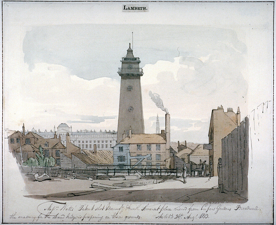 Watt's Shot Tower, Lambeth, London, 1813