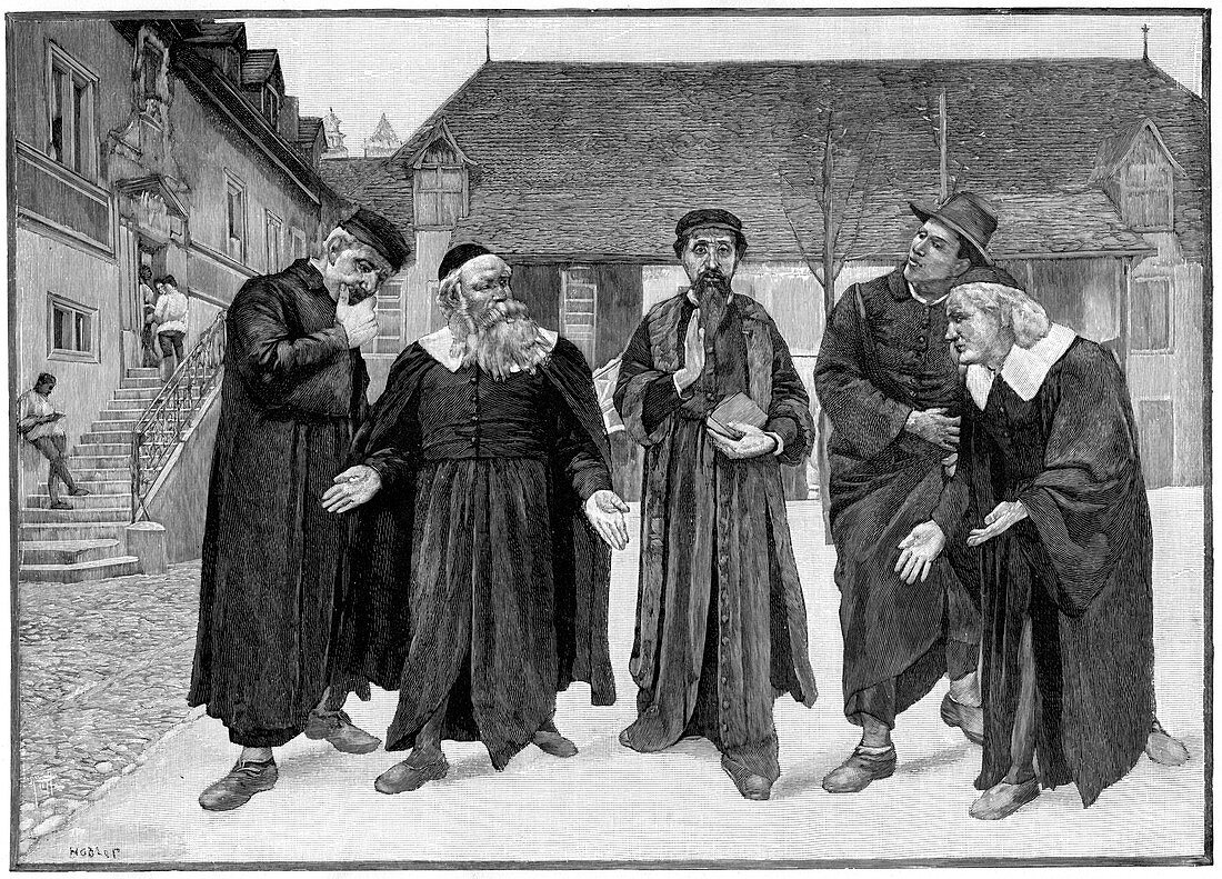 Calvin and the four syndics, Geneva