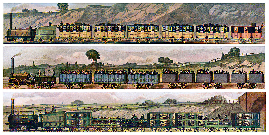 Early railway Coaches', England, 1831