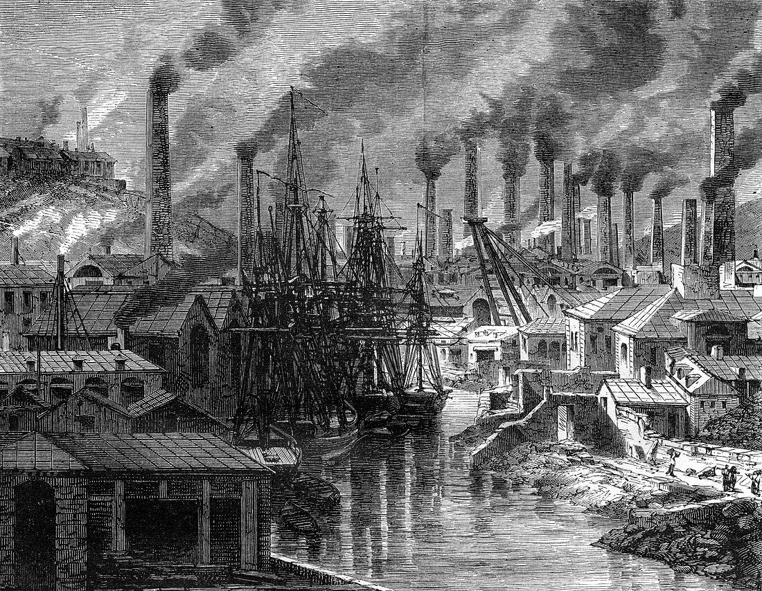 A copper factory in Cornwall, 19th century