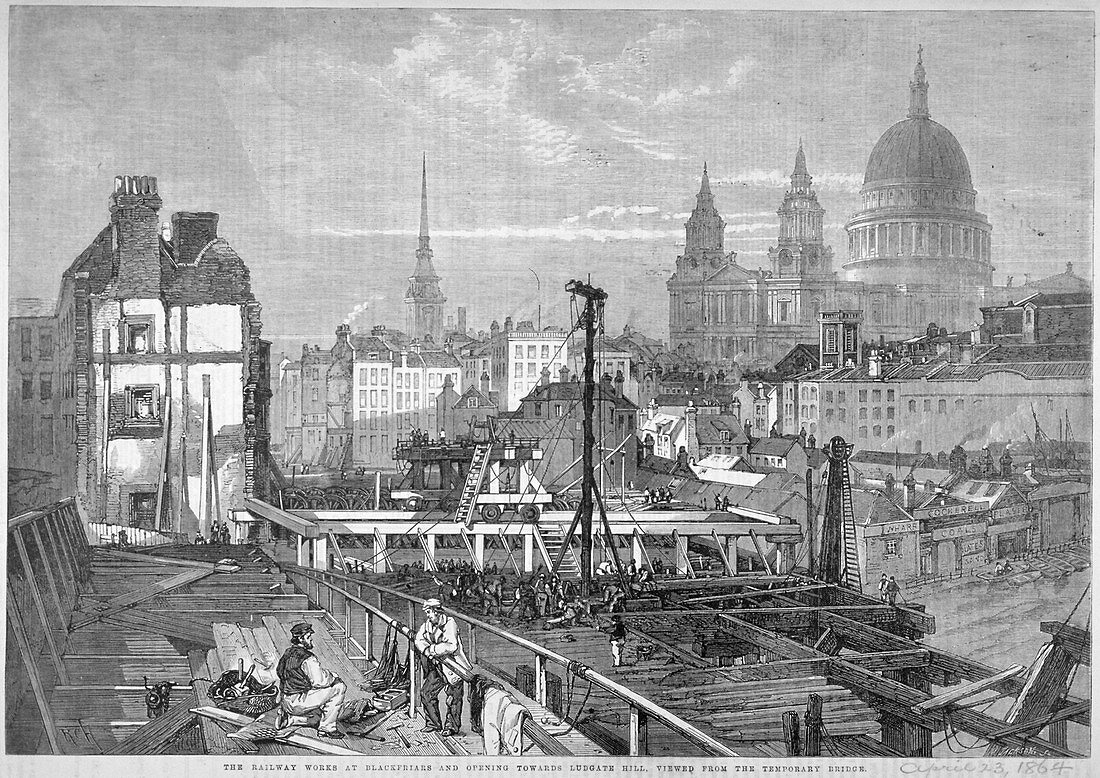 Blackfriars Bridge, London, 1864