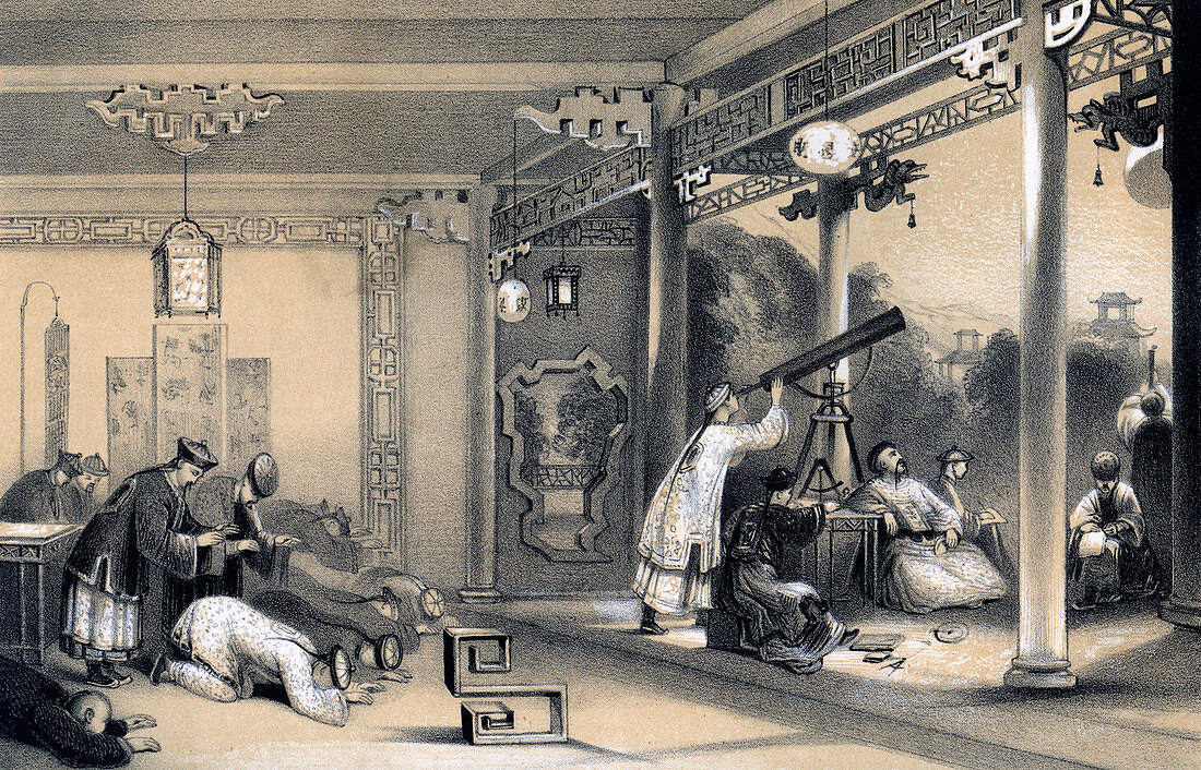Ceremonies observed in China during an eclipse, 1847