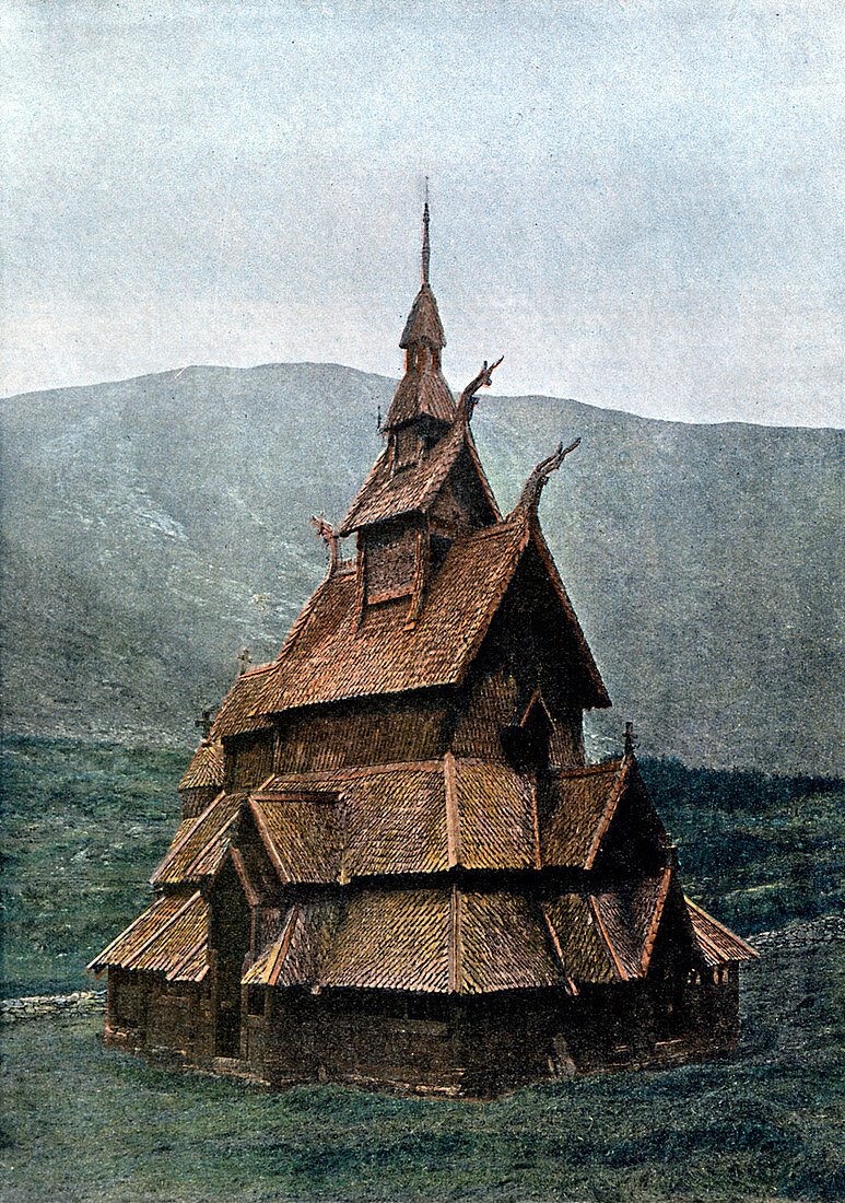 Borgund stave church, Sogn og Fjordane, Norway, c1890