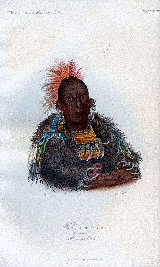 Wah-ro-nee-sah', The Surrounder, An Otoe Chief', 1848