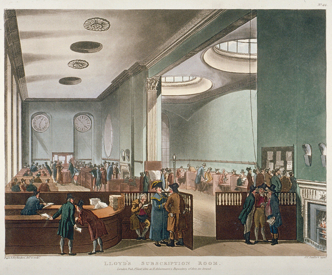 Lloyds Subscription Room, Royal Exchange, London, 1809