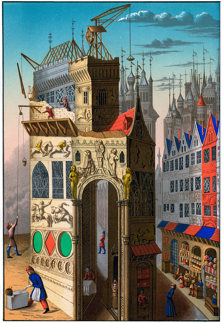 Building construction, France, 15th century