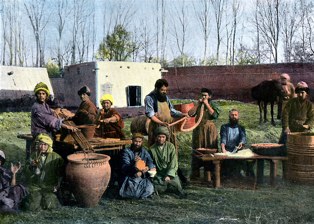 Gut-dressing works, Bukhara, Uzbekistan, c1890