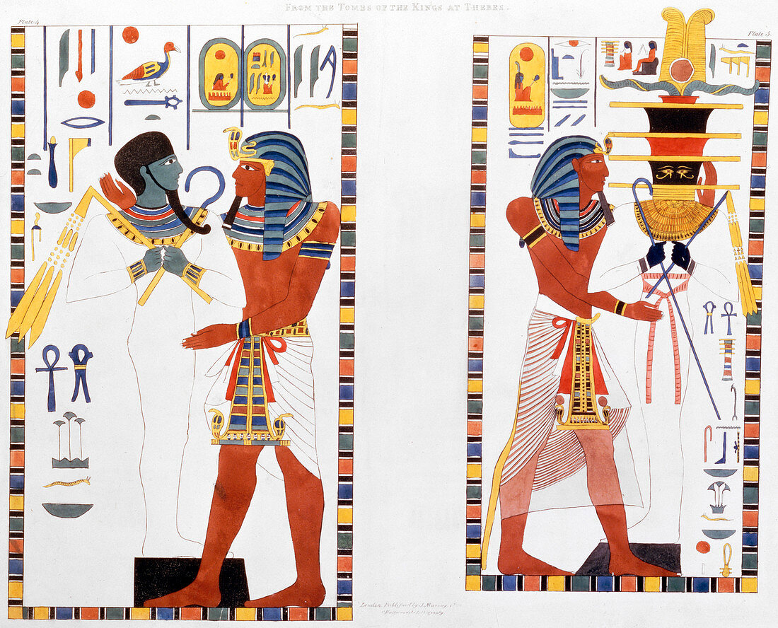 Two murals from the tombs of the Kings of Thebes