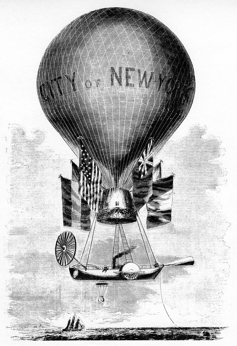 Professor Lowe's Balloon', c1859