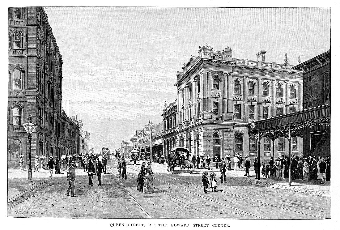 Queen Street, at the Edward Street Corner', Brisbane, 1860