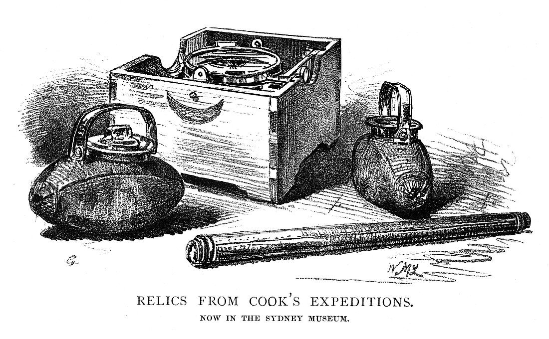 Relics from Cook's expeditions, 1886