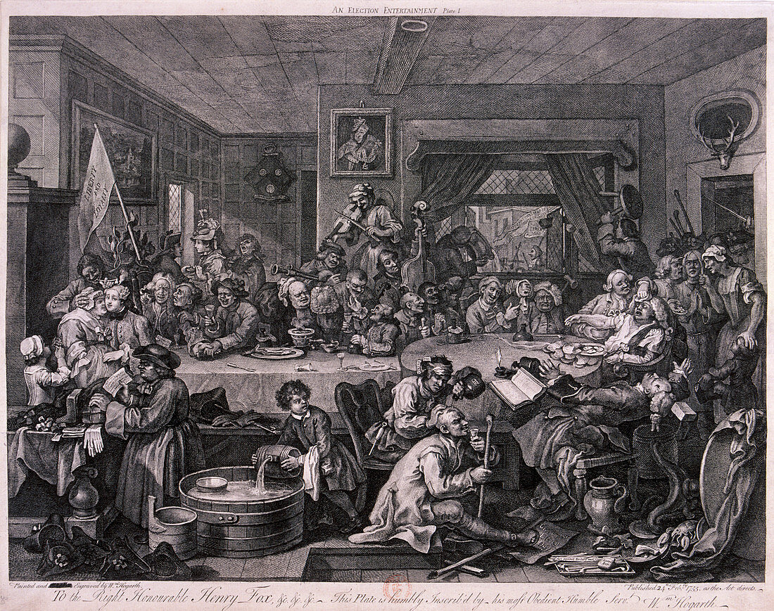 An election entertainment', plate I of The Election, 1755