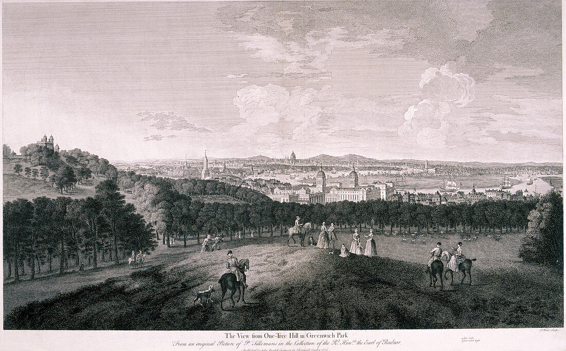 View from Greenwich Park, London, c1774