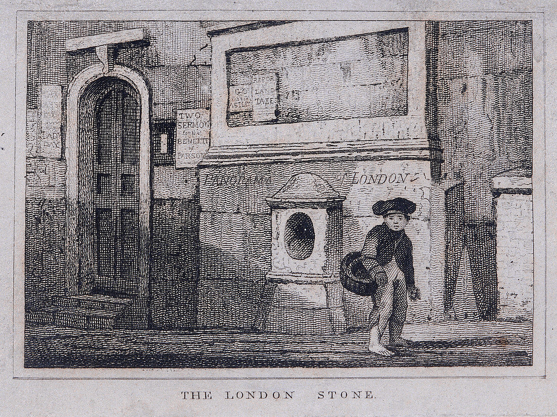London Stone, Cannon Street, London, c1820