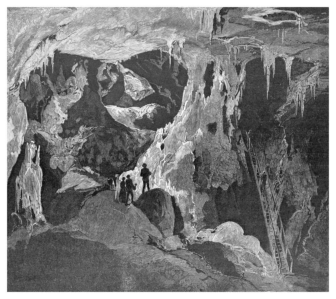 The Arch Cave looking north, Jenolan Caves, Australia, 1886