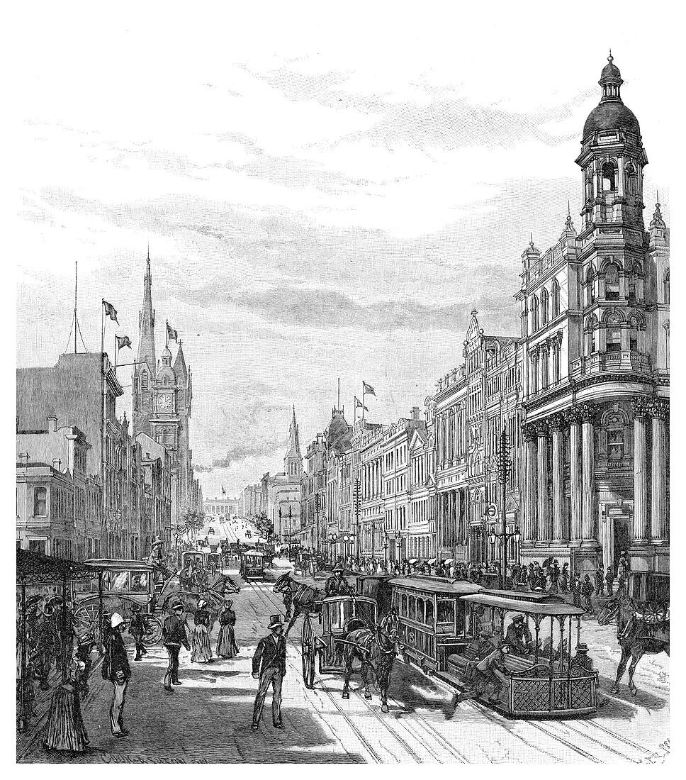 Collins Street looking east, Melbourne, Australia, 1886