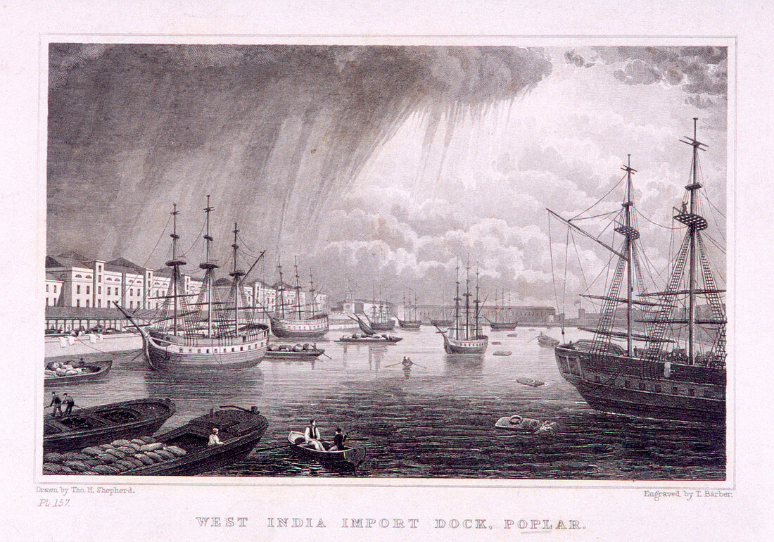 West India Docks, Poplar, London, c1830