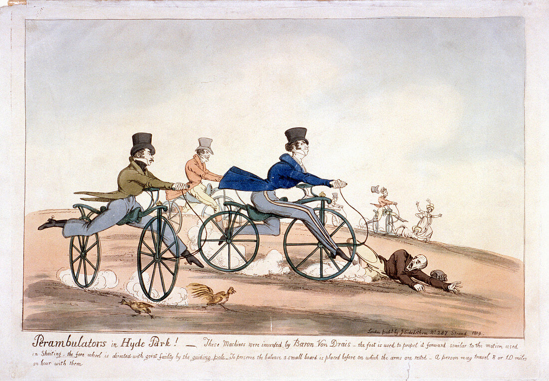 Perambulators in Hyde Park', London, 1819