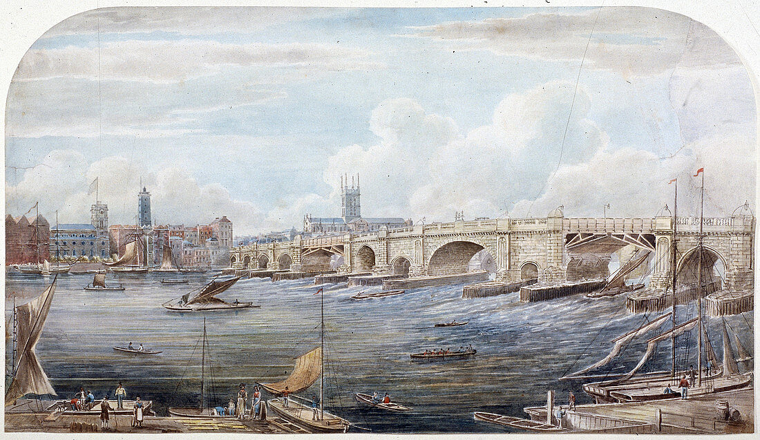 London Bridge (old), London, 1831