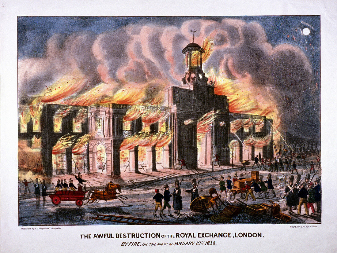 Royal Exchange (2nd) fire, London, 1838