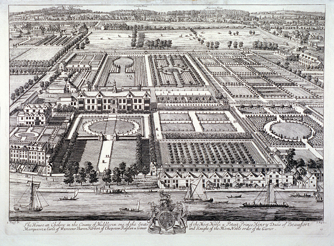 Seat of the Dukes of Beaufort, Chelsea, London, c1720