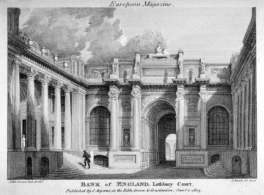 Lothbury Court, the Bank of England. City of London, 1803