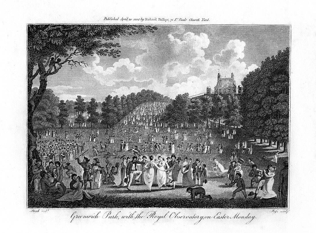 Greenwich Park, with the Royal Observatory, London, 1804